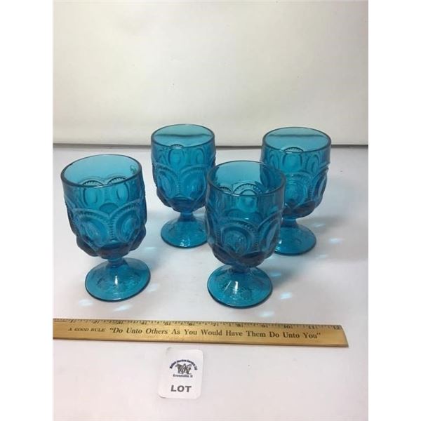 L E SMITH VINTAGE MOON & STARS DEEP BLUE DRINKING