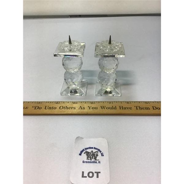 SWAROVSKI CRYSTAL CANDLE STANDS 1 pr