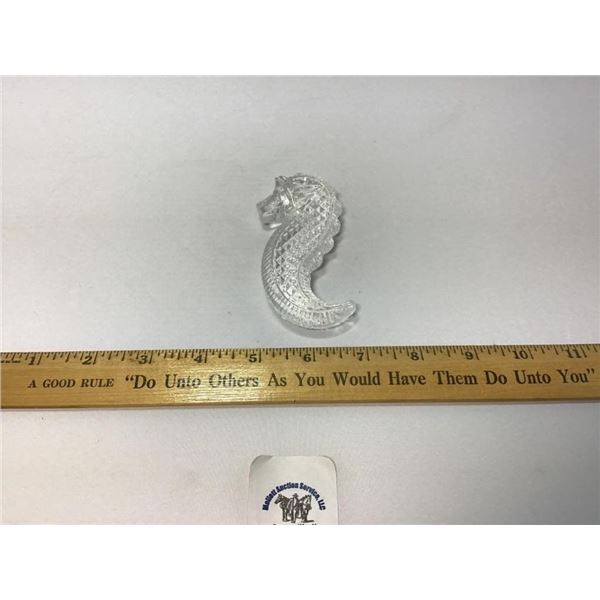WATERFORD CRYSTAL GLASS SEAHORSE PAPERWEIGHT