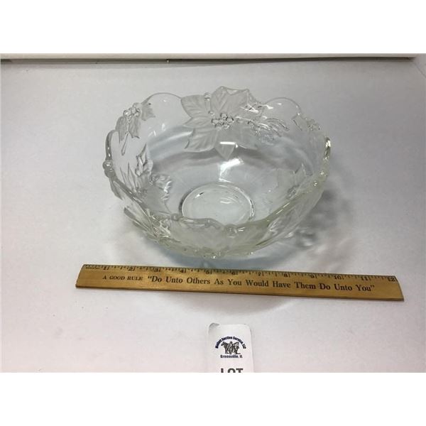 MIKASA HOLIDAY FRUIT BOWL, CRYSTAL CLEAR, RAISED