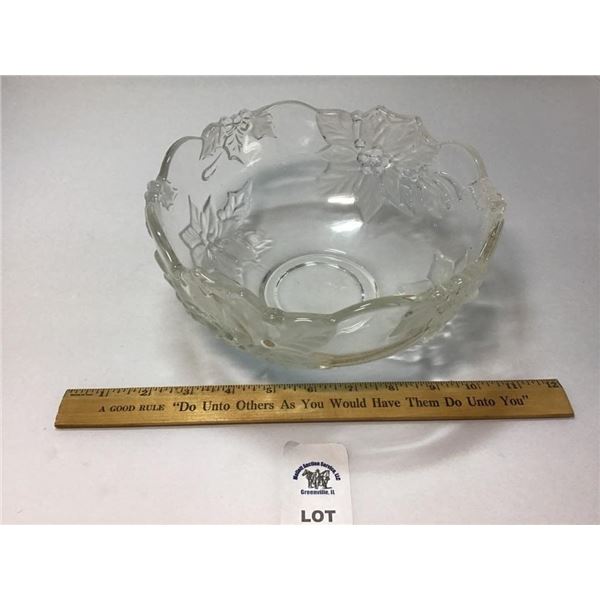 MIKASA HOLIDAY FRUIT BOWL, CRYSTAL CLEAR, RAISED