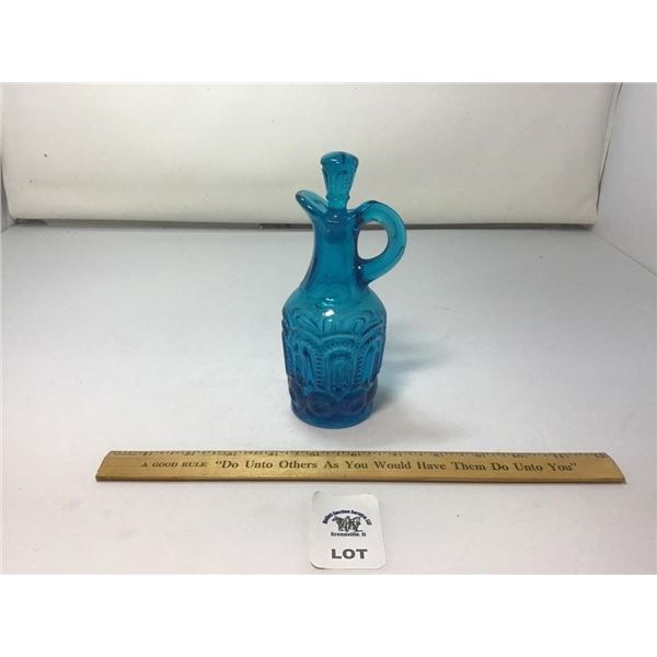 L E SMITH VINTAGE MOON & STARS DEEP BLUE CRUET W