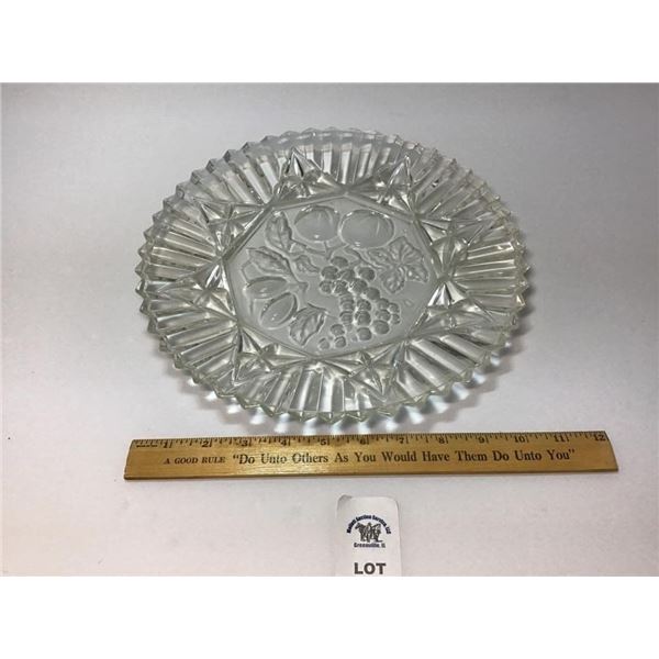 FEDERAL GLASS PIONEER PLATTER TRAY GRAPES, FRUIT