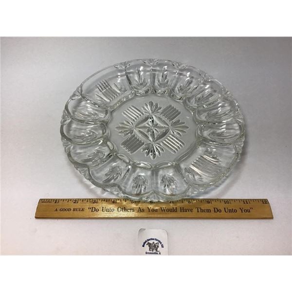 FEDERAL GLASS GEORGETOWN DEVILED EGG PLATE