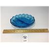 Image 1 : ANCHOR HOCKING BLUE GLASS DIVIDED RELISH DISH