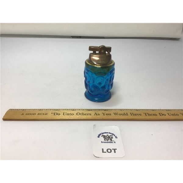 L E SMITH VINTAGE MOON & STARS DEEP BLUE LIGHTER