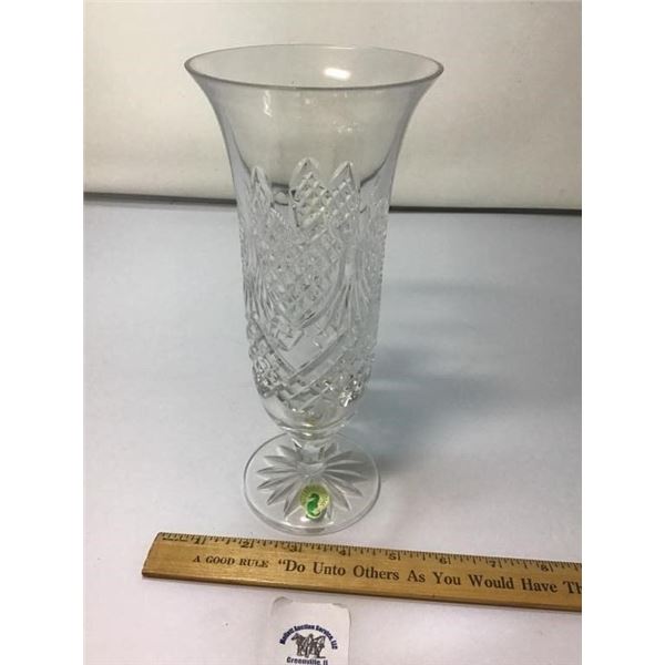WATERFORD CRYSTAL 9 INCH FOOTED VASE