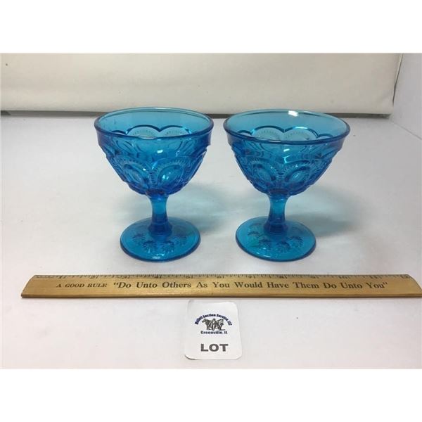 L E SMITH VINTAGE MOON & STARS DEEP BLUE WINE