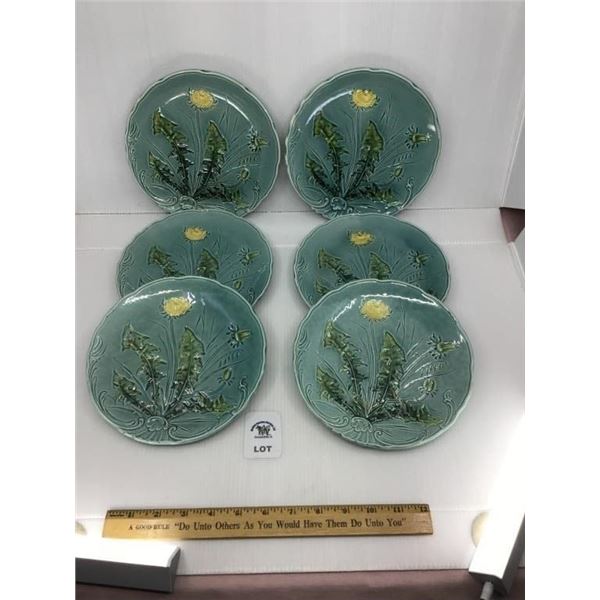 SET OF 6 ZELL DANDELION 7.5 INCH PLATES