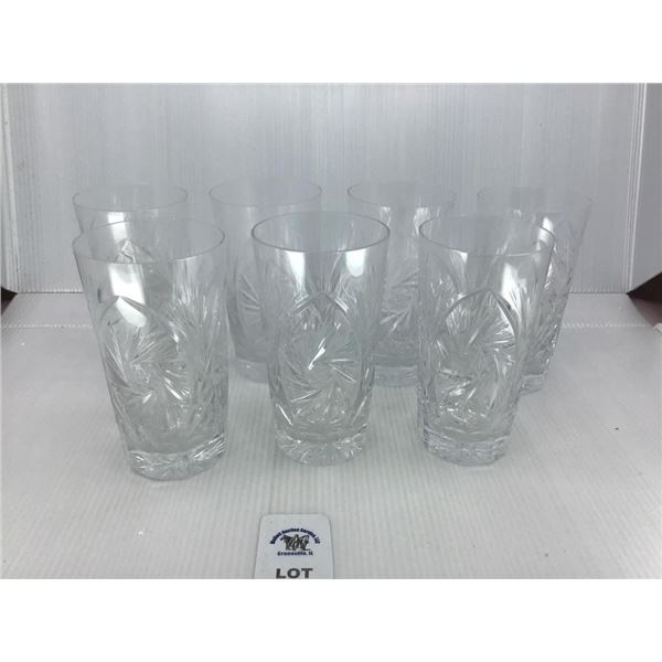 VINTAGE CUT CRYSTAL GLASSES 5.5 INCHES TALL LOT