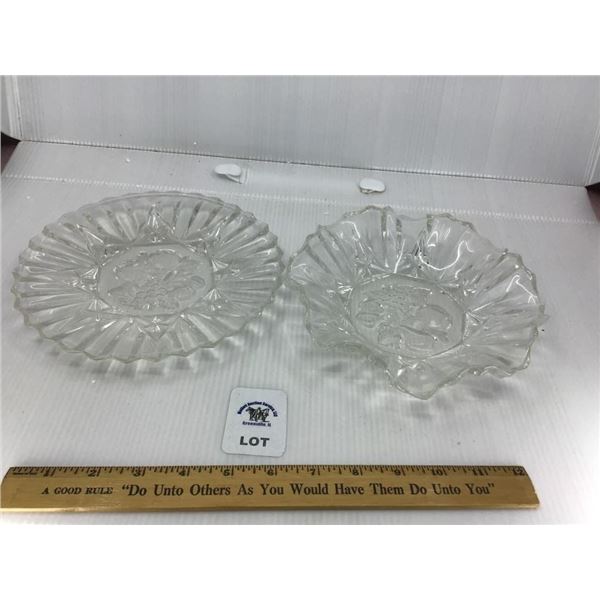 VINTAGE FEDERAL GLASS FLUTED BOWL AND PLATE 8