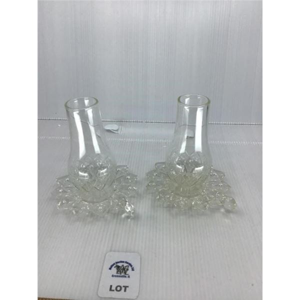VINTAGE FEDERAL GLASS MINI HURRICANE LAMPS 5.5