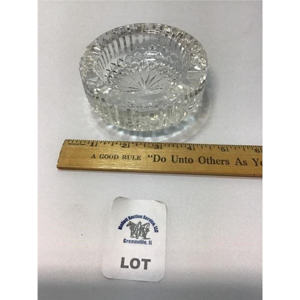 VINTAGE WATERFORD CUT CRYSTAL 4 INCH ROUND ASHTRAY