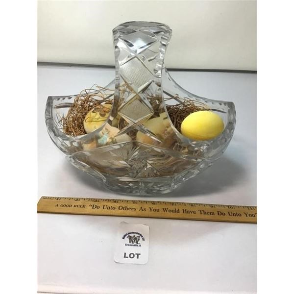 HEAVY CRYSTAL BRIDES BASKET