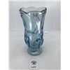 Image 1 : VINTAGE FENTON BLUE SCALLOPED FOOTED VASE 8.25