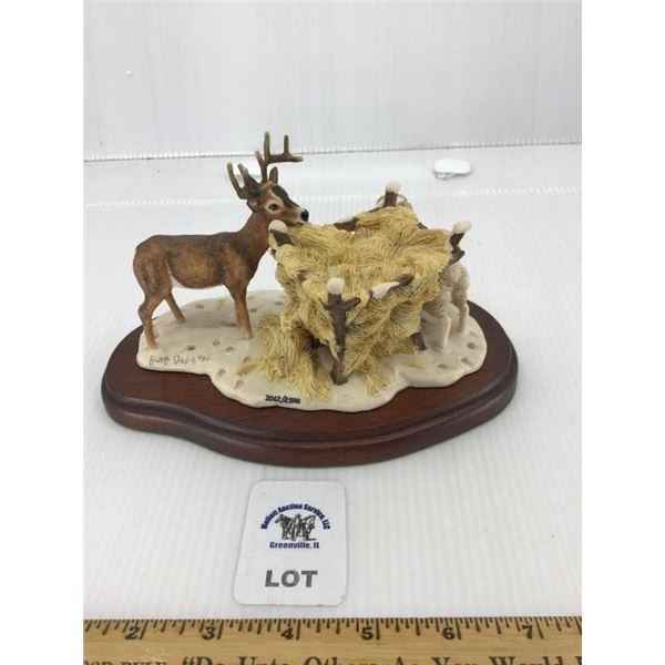 LOWELL DAVIS WINTERING DEER FIGURINE