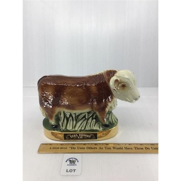 EZRA BROOKS HEREFORD BULL DECANTER
