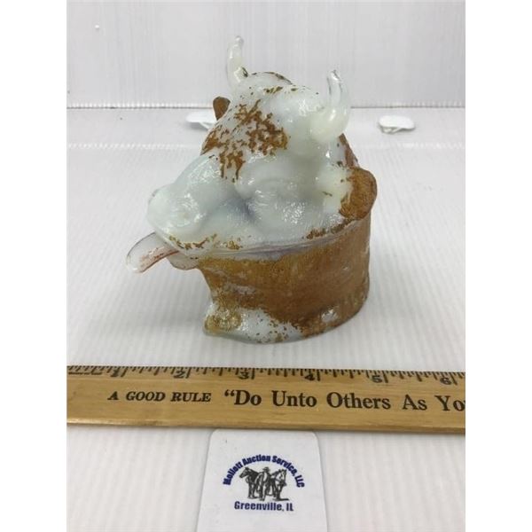 BULLS HEAD COVERED MUSTARD CUP