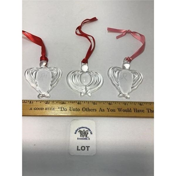 3 ORREFORS ORNAMENTS
