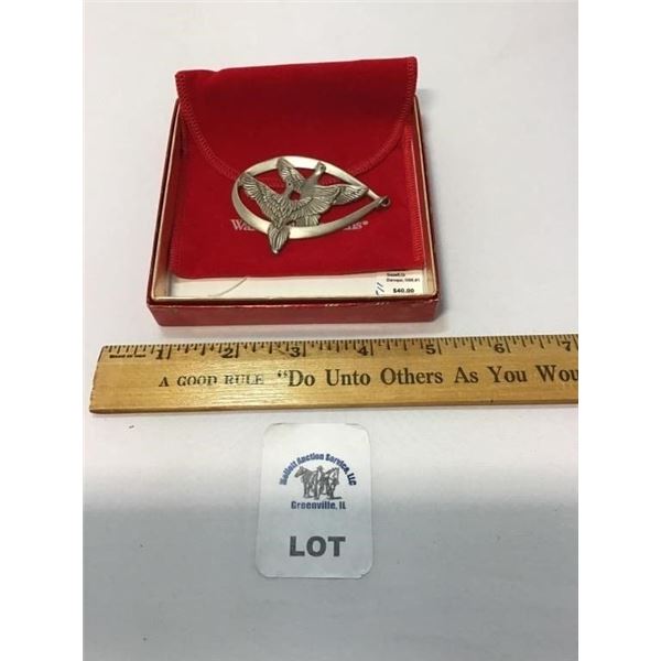WALLACE SILVERSMITHS STERLING TURTLE DOVES PENDANT