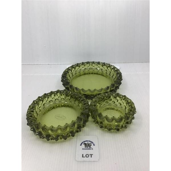 FENTON 6 INCH, 5 INCH, AND 3.5 INCH ASHTRAYS