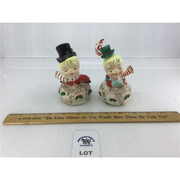 VINTAGE LEFTON KISSING COUPLE SNOWMAN CHRISTMAS