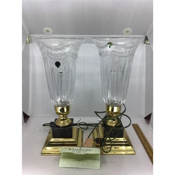 WATERFORD CRYSTAL ELECTRIC BEDSIDE LAMPS 1 pr