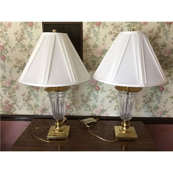 WATERFORD CRYSTAL PAIR OF ELECTRIC TABLE LAMPS