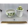 Image 1 : LEFTON RUSTIC DAISY CANDY DISH, SMALL CANISTER