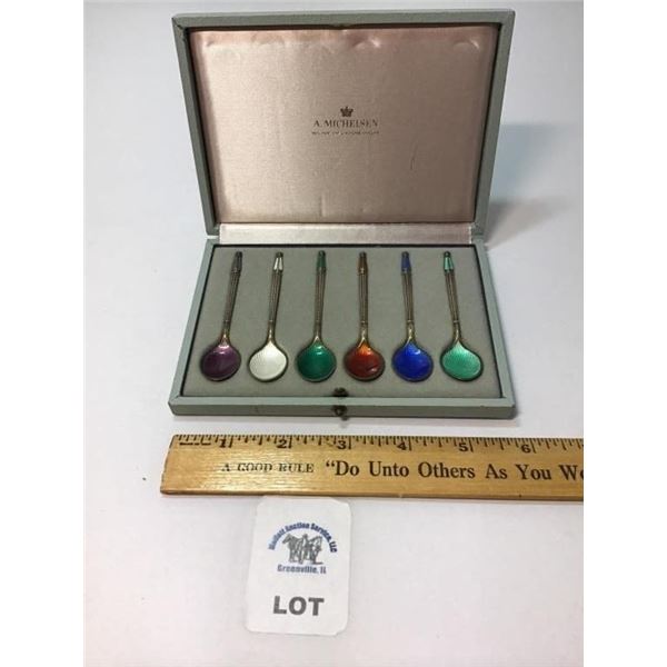 A MICHELSEN SCANDINAVIAN SILVER SPOON SET