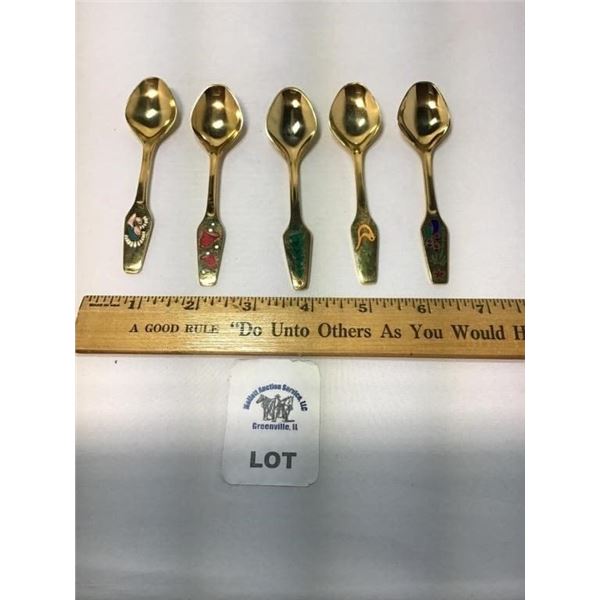 MEKA DENMARK BRASS PLATED COFFEE SPOONS