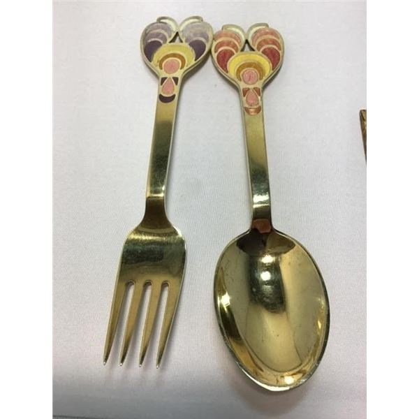 1972 MICHELSEN STERLING CHRISTMAS SPOON AND FORK