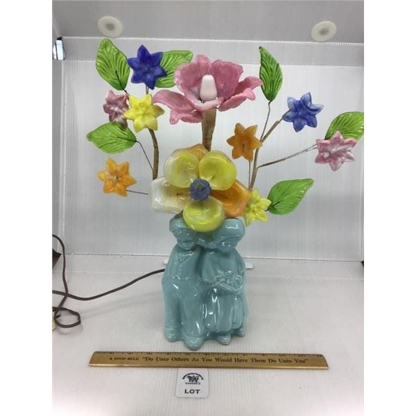 VINTAGE ART GLASS ART DECO TV LAMP