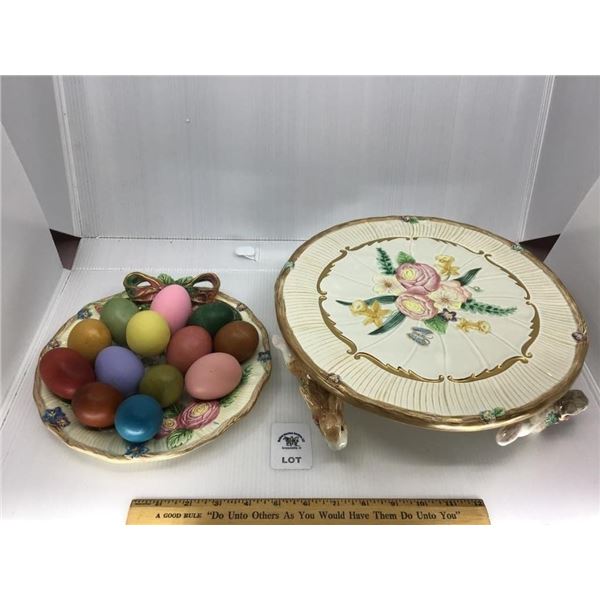 FITZ and FLOYD EASTER DECOR PLATTERS, EGGS