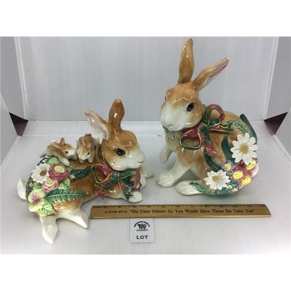 FITZ and FLOYD EASTER BUNNIES 2 pc set