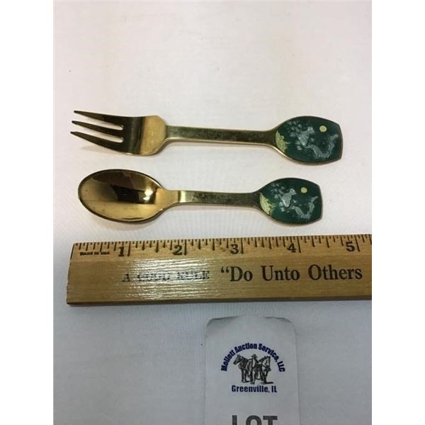 1983 MICHELSEN STERLING CHRISTMAS FORK AND SPOON