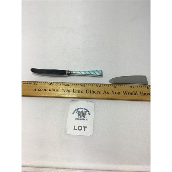 RAADAD MINATURE BUTTER KNIFE STERLING HANDLE