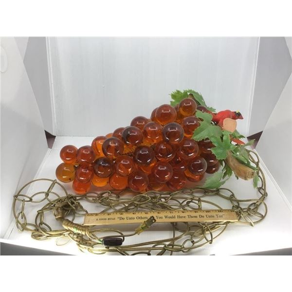 VINTAGE MCM LUCITE ORANGE GRAPE CLUSTER HANGING