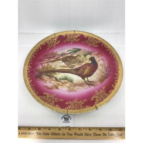 PHEASANT BAVARIA PLATE STW GERMANY