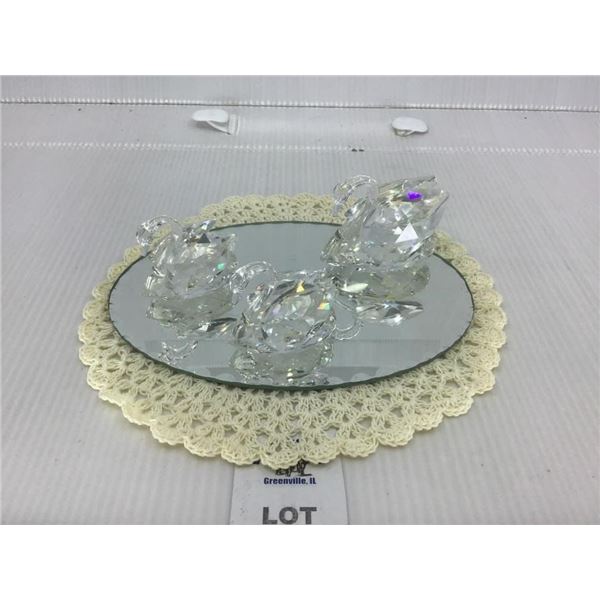 SWAROVSKI CRYSTAL SWANS-mirror not included