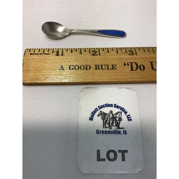 ELA STERLING DENMARK ENAMEL SALT SPOON