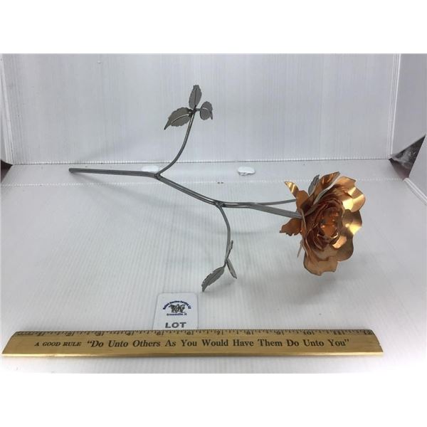 COPPER ROSE/ LONG STEM METAL BASE
