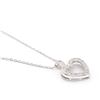 Image 2 : Plated Rhodium 0.18ctw Diamond Heart Pendant with Chain