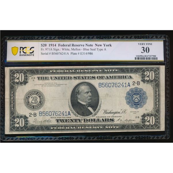1914 $20 New York FRN PCGS 30
