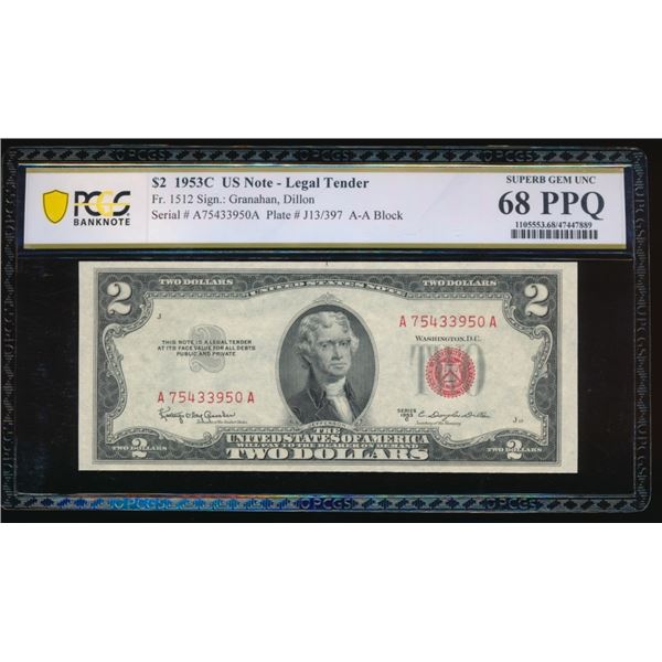 1953C $2 Legal Tender Note PCGS 68PPQ