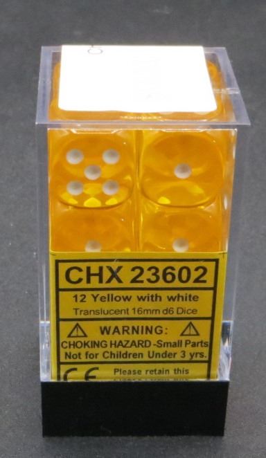 16mm Square Corner Translucent Dice - Smoke With Red Pips 10-Pack By Koplow