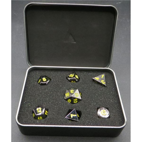 Die Hard Dice - RPG Metal Gunmetal with Yellow 94121 - Set of 7