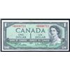 Image 1 : Canadian 1954 $1 One Dollar Banknote Serial #*BM0046713