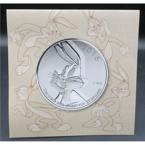 2015 Specimen Quality Canada Bugs Bunny Pure Silver 99.99% $20 Coin