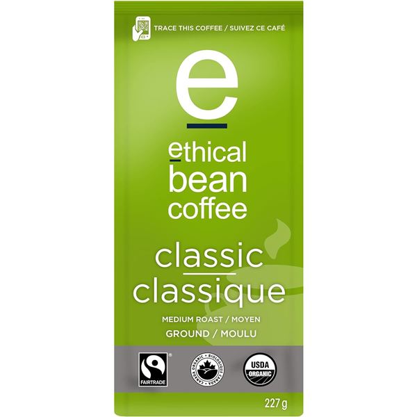 NEW ETHICAL BEAN COFFEE MEDIUM ROAST GROUND COFFEE